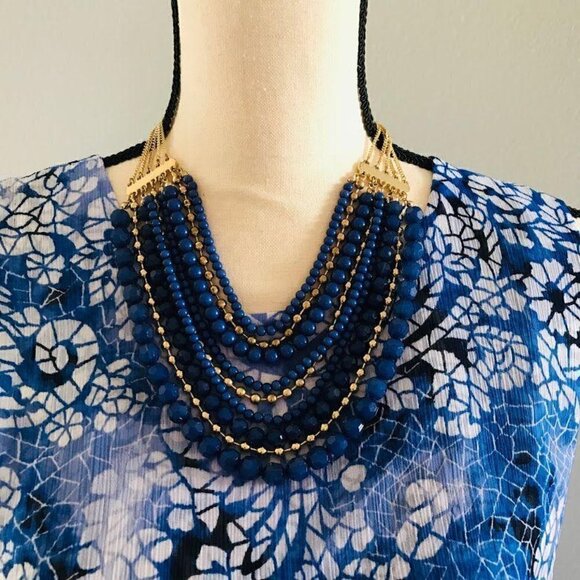 Francesca's Collection Blue Multi-Strand Necklace - Picture 3 of 3